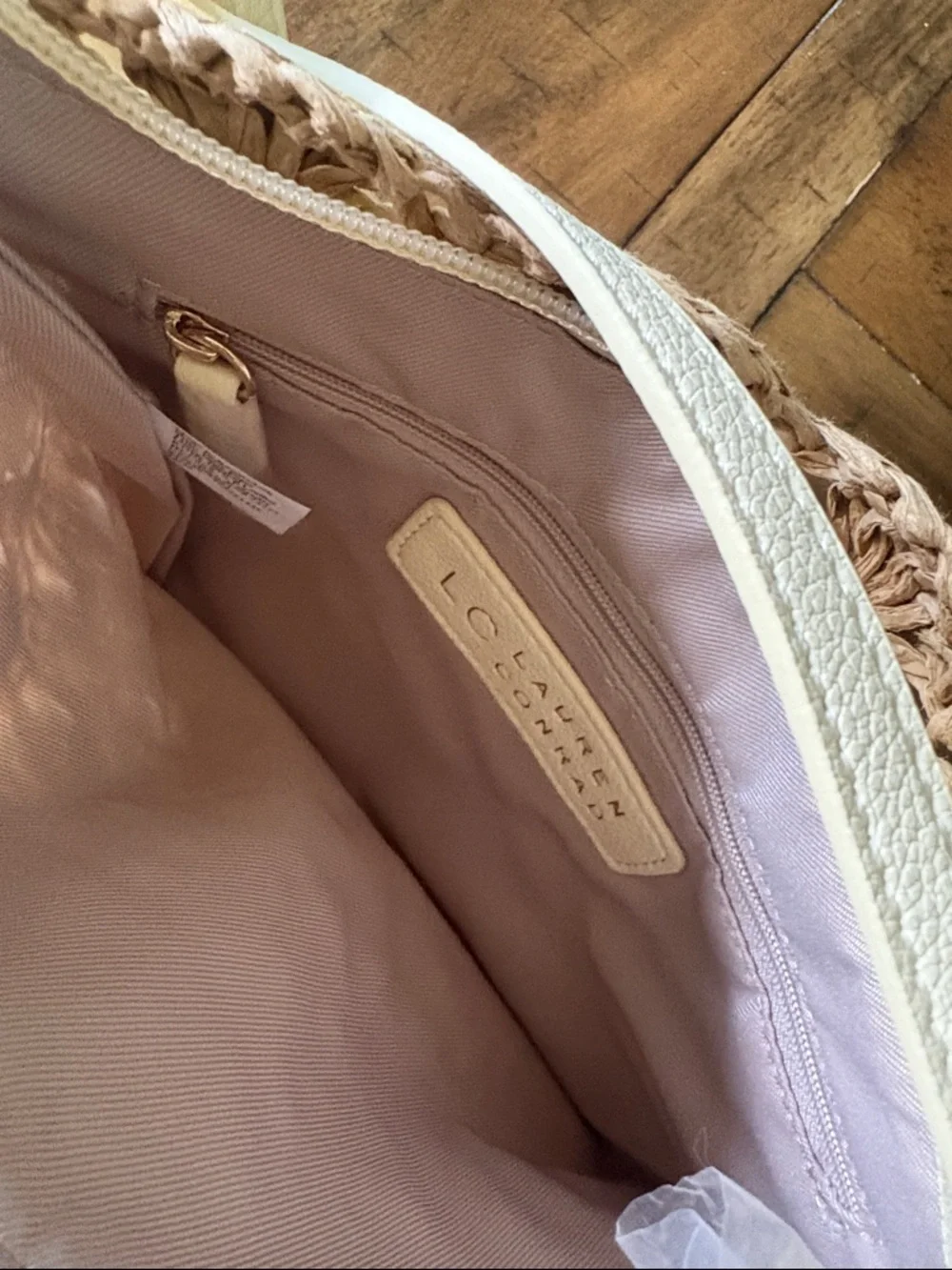 LC Lauren Conrad Summer straw zip crossbody bag NWT - Picture 3 of 3
